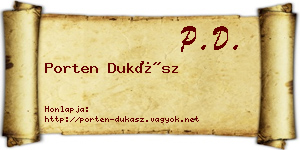 Porten Dukász névjegykártya